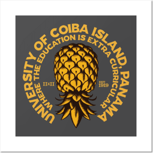 Coiba Island University, Upside Down Pineapple Logo Posters and Art